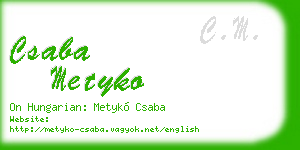 csaba metyko business card